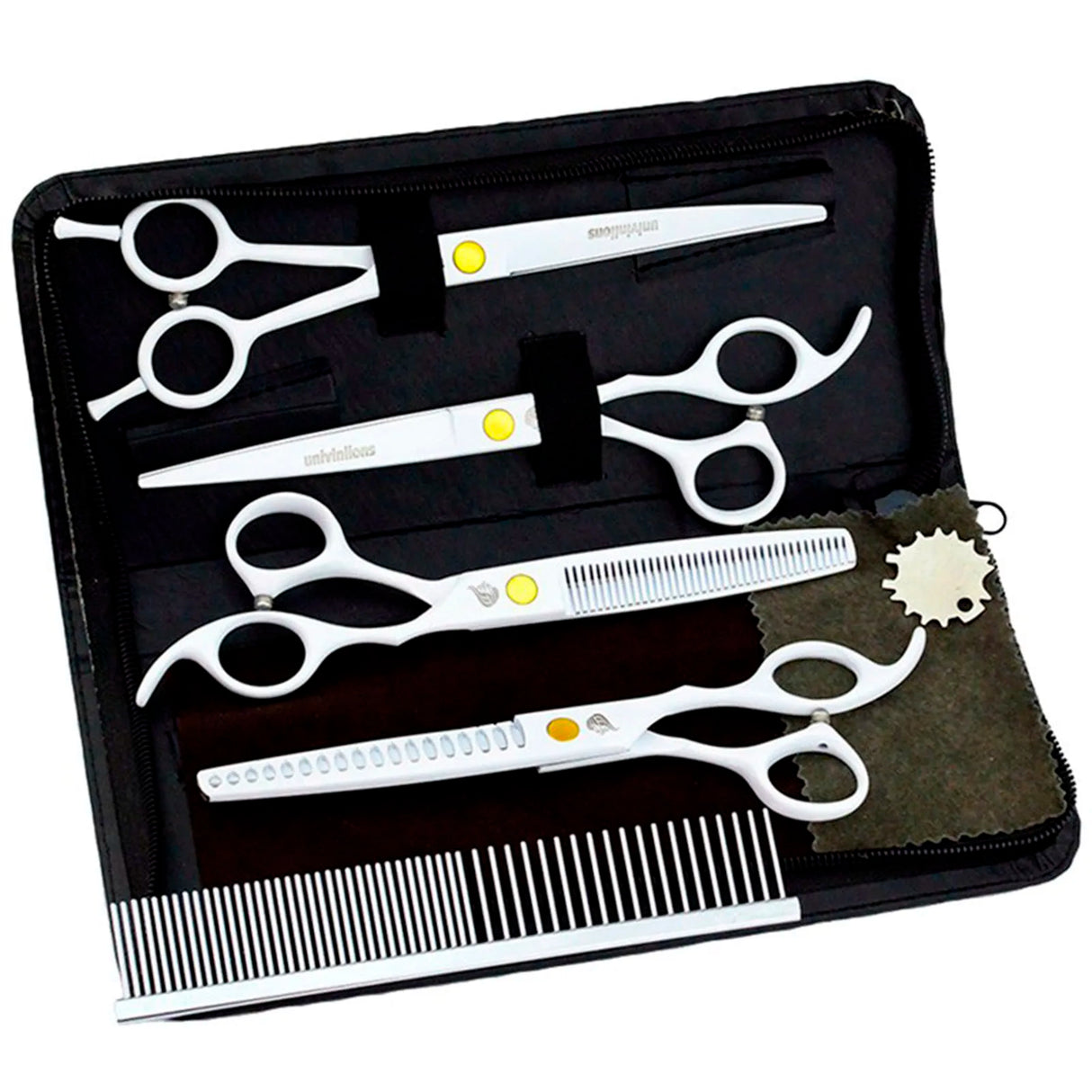 Univinlions 7" White Curved Scissors Pet Grooming Scissors