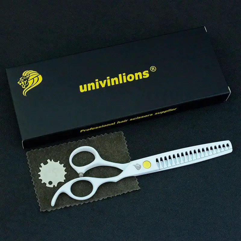 Univinlions 7" White Curved Scissors Pet Grooming Scissors