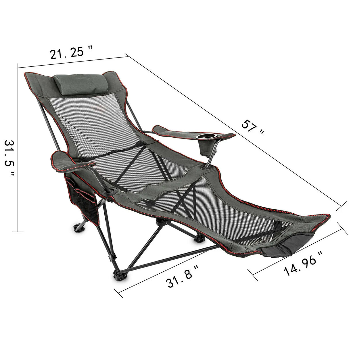 VEVOR Outdoor Folding Camp Chair Backrest With Footrest