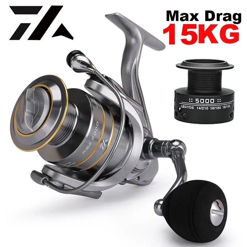 VWVIVIDWORLD,High Quality,Saltwater Fishing Reels,Double Spool,Spinning Reel,Alloy Gear,Alloy Spool,Metal