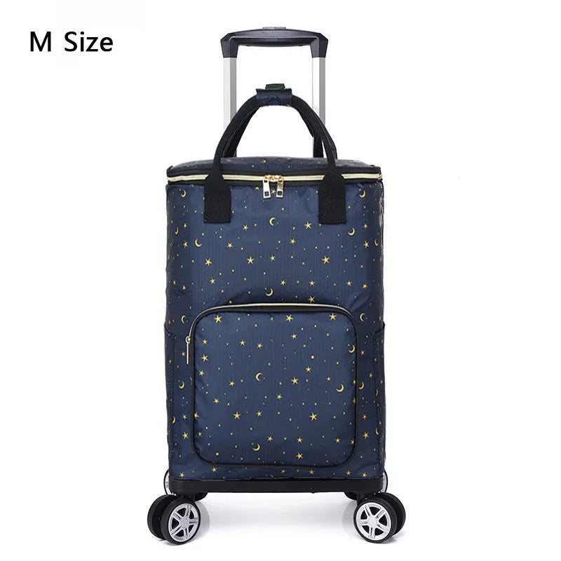 Vegetable Market Shopping Bag For Groceries Cart With Wheel Trolley Bag On Wheels Bolsa Compra Supermarket Foldable Reusable Bag