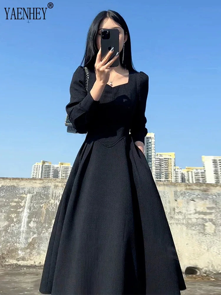 Vintage French Design Maxi Midi Dresses for Women