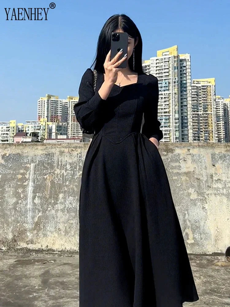 Vintage French Design Maxi Midi Dresses for Women