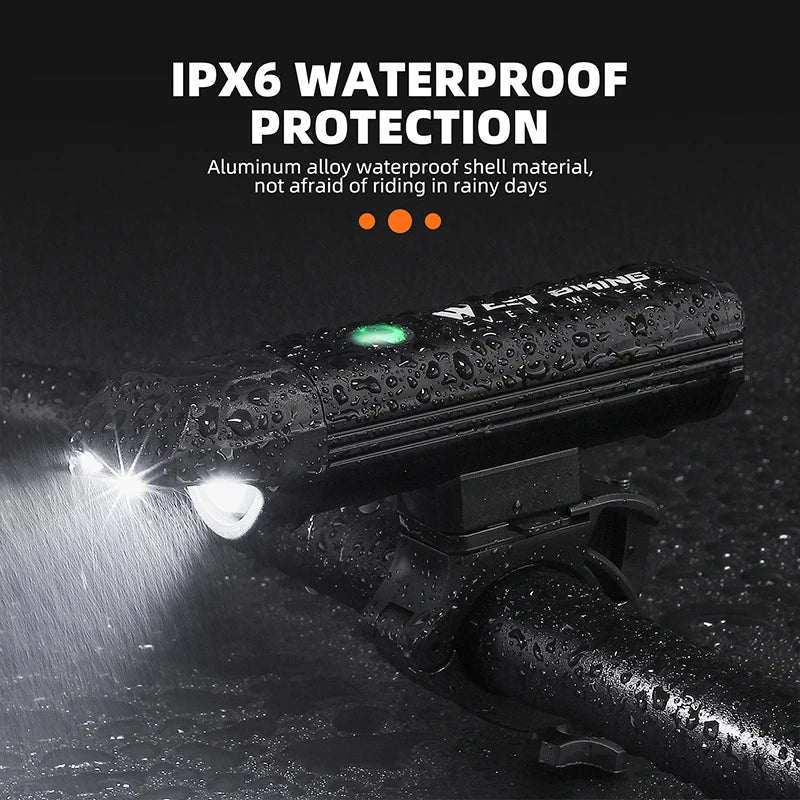 WEST BIKING Anti-Glare Bicycle Headlights IPX6 Waterproof Rechargeable
