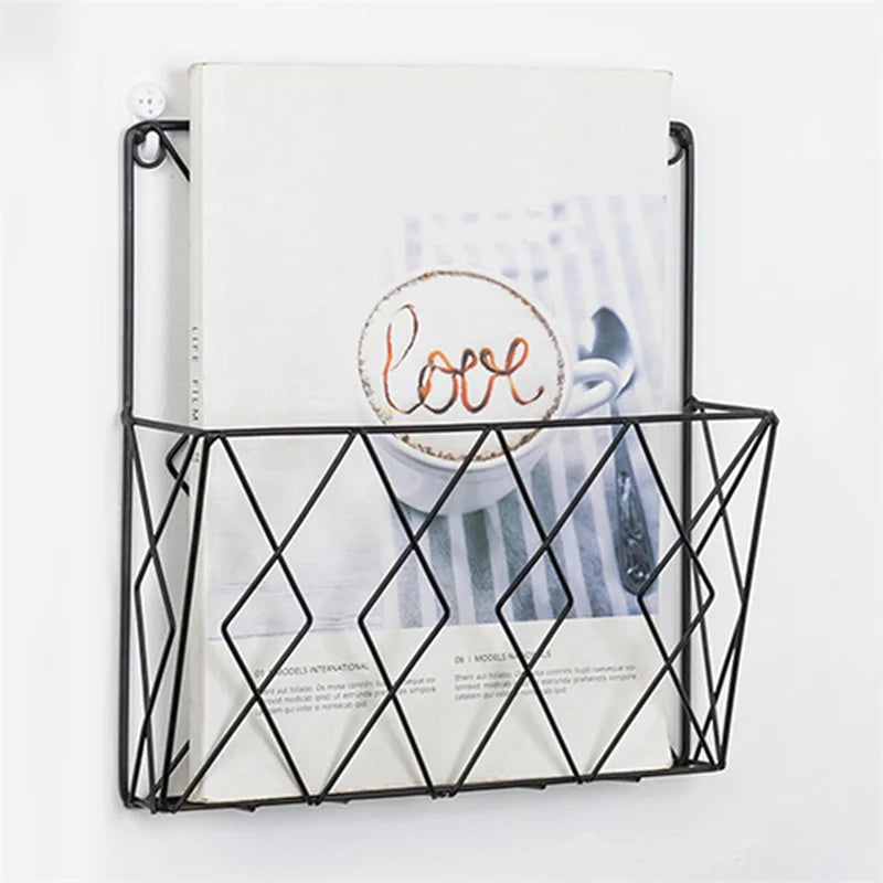 Wall Mounted Magazines Storage Rack Hollow Book Wall