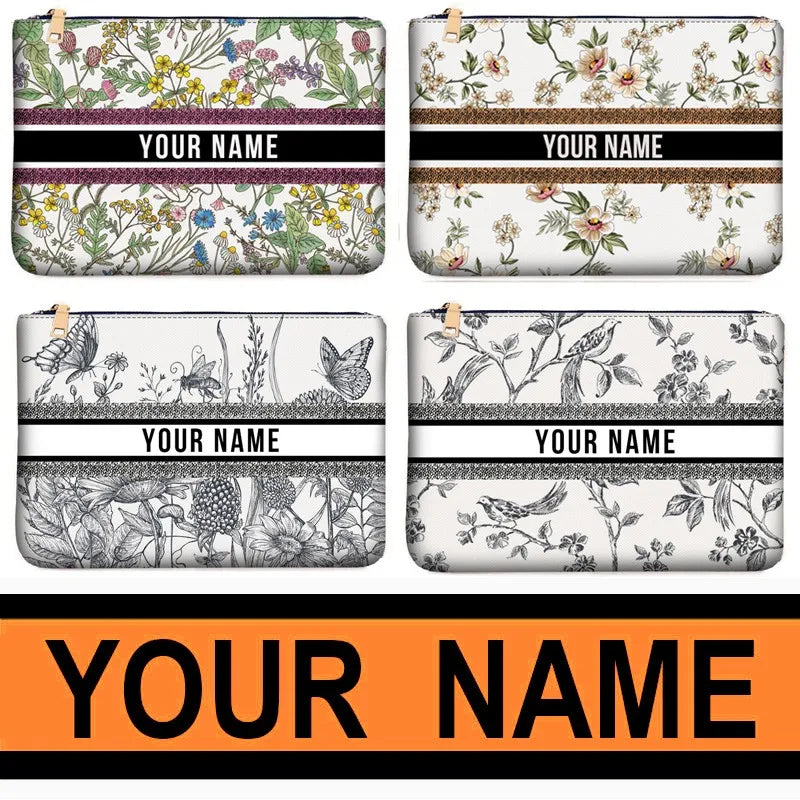 Wallets for Women Personality Animal Flower Printing Linen