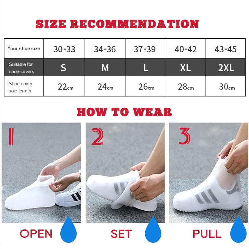 Waterproof Silicone Shoe Cover High Top Rain Boots