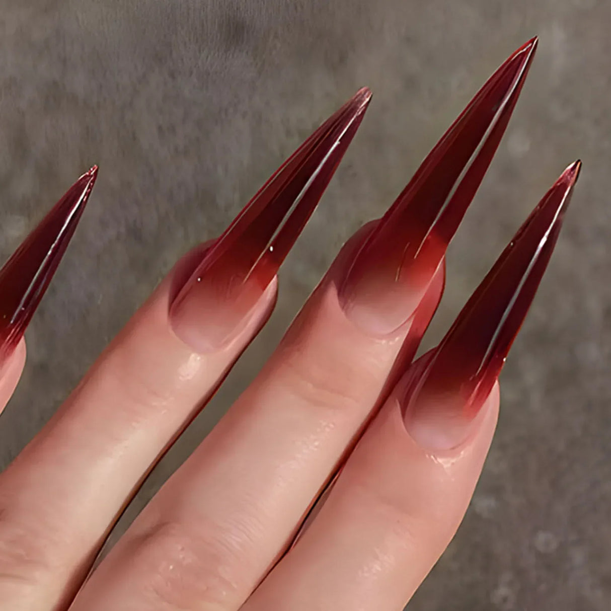 Wearable Silver Stripes Y2k False Nails Long Almond