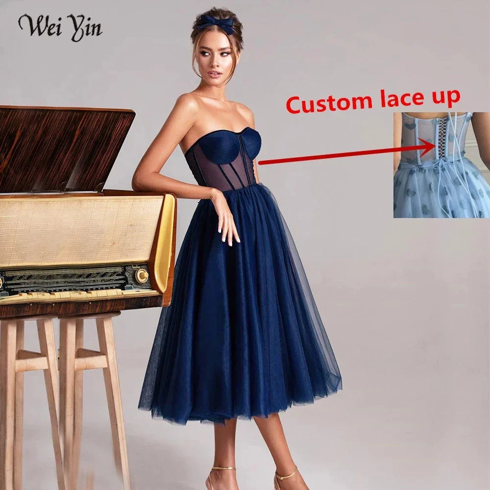 Weiyin AE0775 2024 Simple Green Tulle A Line