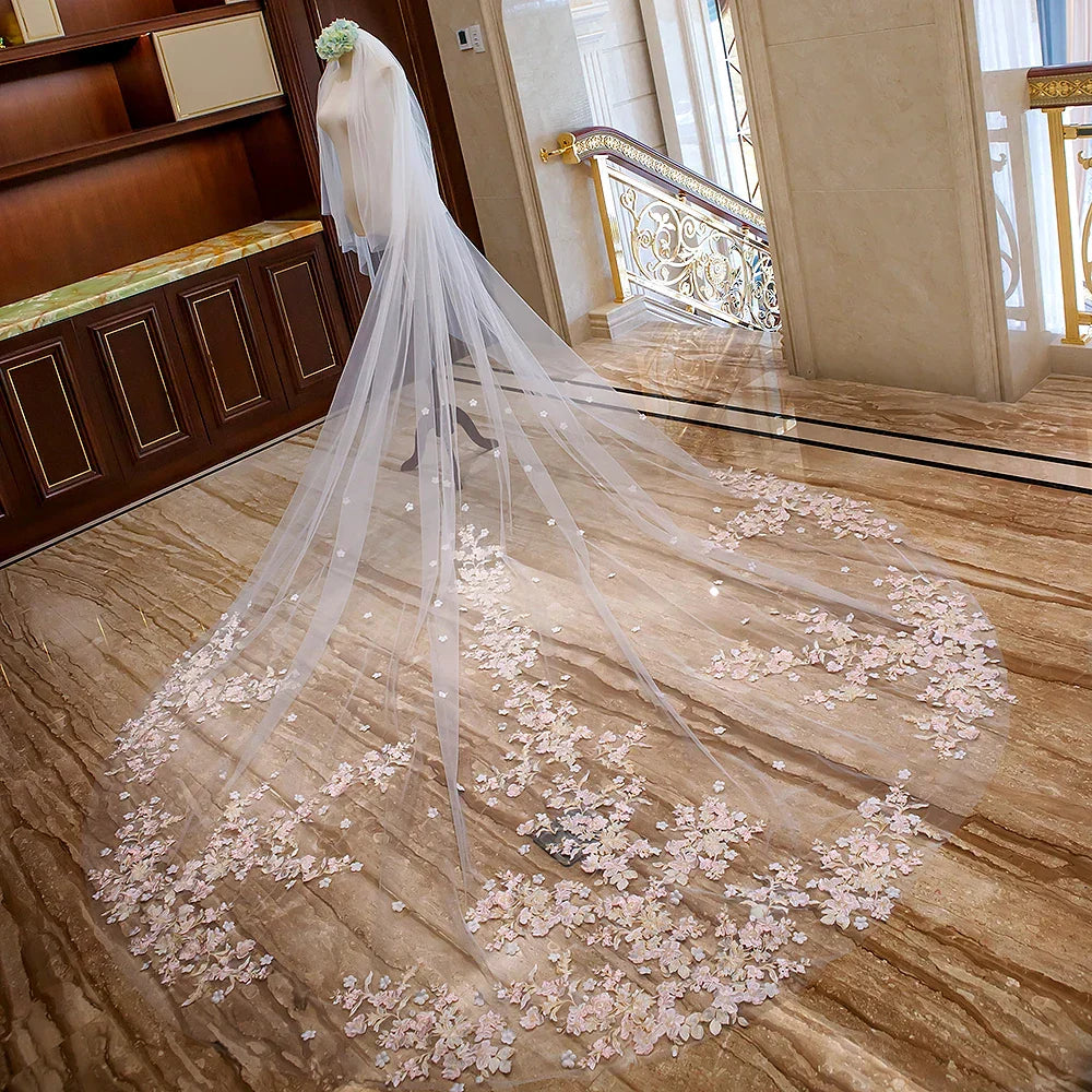 White Ivory Two Layer Lace Wedding Veil with