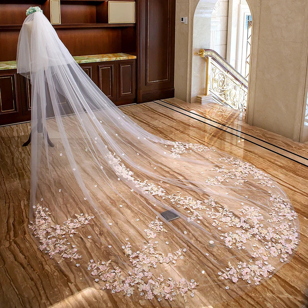 White Ivory Two Layer Lace Wedding Veil with