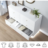 White LED 6 Drawer Dresser for Bedroom, Modern