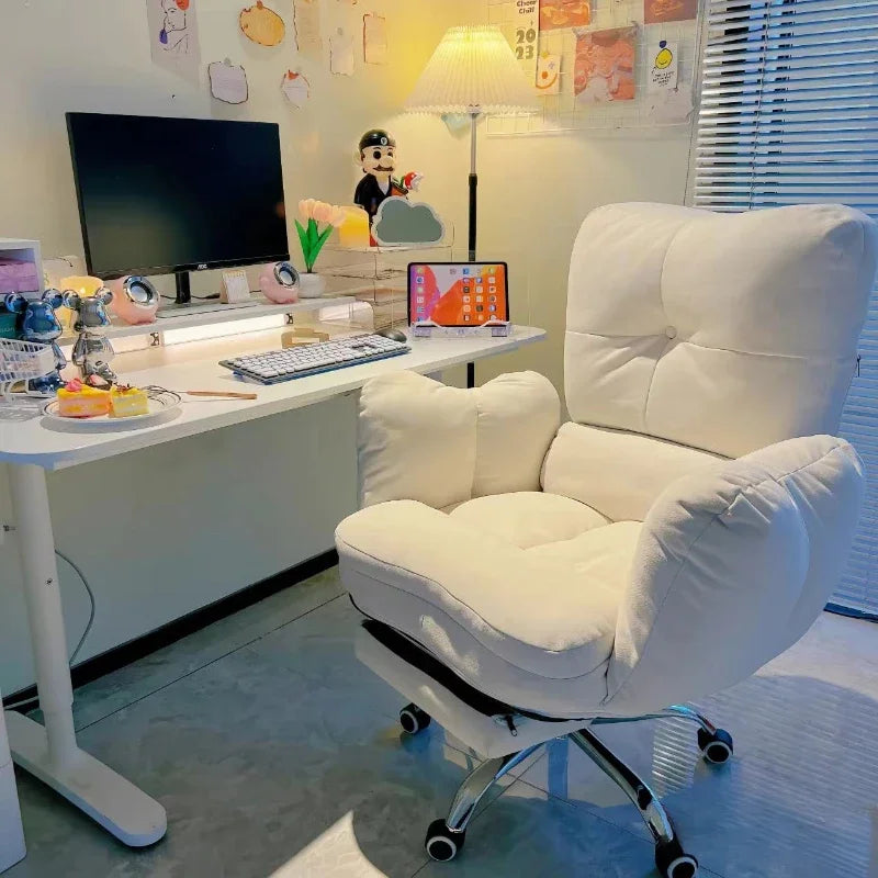 White Lazy Computer Chair Soft and Comfortable Sofa