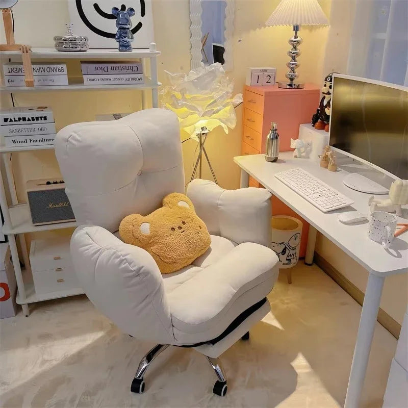 White Lazy Computer Chair Soft and Comfortable Sofa