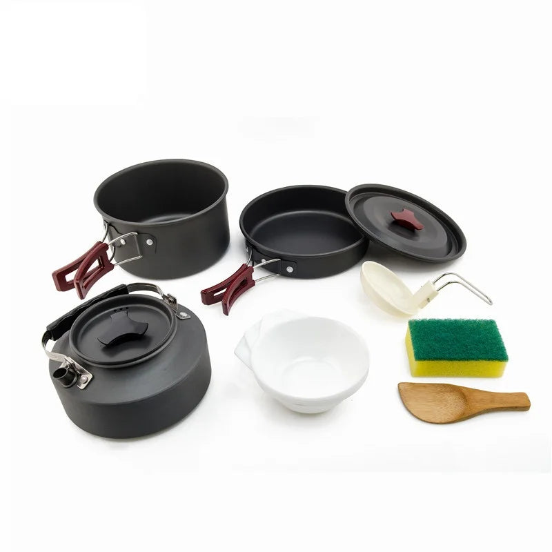 Widesea Camping Cookware Set Outdoor Pot Tableware Kit