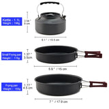 Widesea Camping Cookware Set Outdoor Pot Tableware Kit