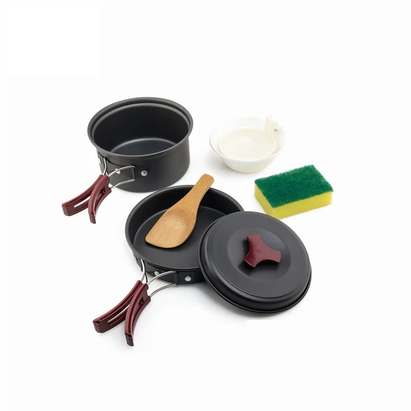 Widesea Camping Cookware Set Outdoor Pot Tableware Kit