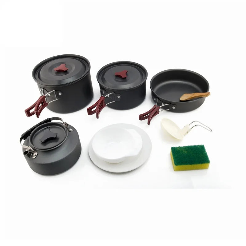 Widesea Camping Cookware Set Outdoor Pot Tableware Kit