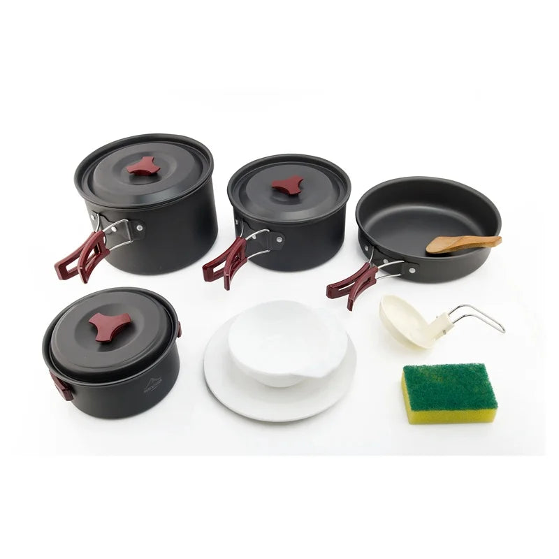 Widesea Camping Cookware Set Outdoor Pot Tableware Kit