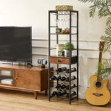 Wine Rack Freestanding Floor, Bar Cabinet for Liquor