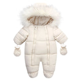 Winter Baby Jumpsuit Thick Warm Infant Hooded Inside