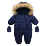 Winter Baby Jumpsuit Thick Warm Infant Hooded Inside