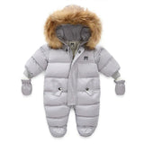 Winter Baby Jumpsuit Thick Warm Infant Hooded Inside