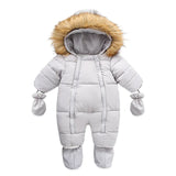 Winter Baby Jumpsuit Thick Warm Infant Hooded Inside