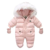Winter Baby Jumpsuit Thick Warm Infant Hooded Inside
