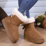 Winter Boots Fur Women's Snow Boots Lowtop Warm
