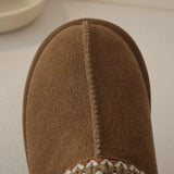 Winter Children Cowhide Suede Snow Boots Baby Soft