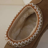 Winter Children Cowhide Suede Snow Boots Baby Soft