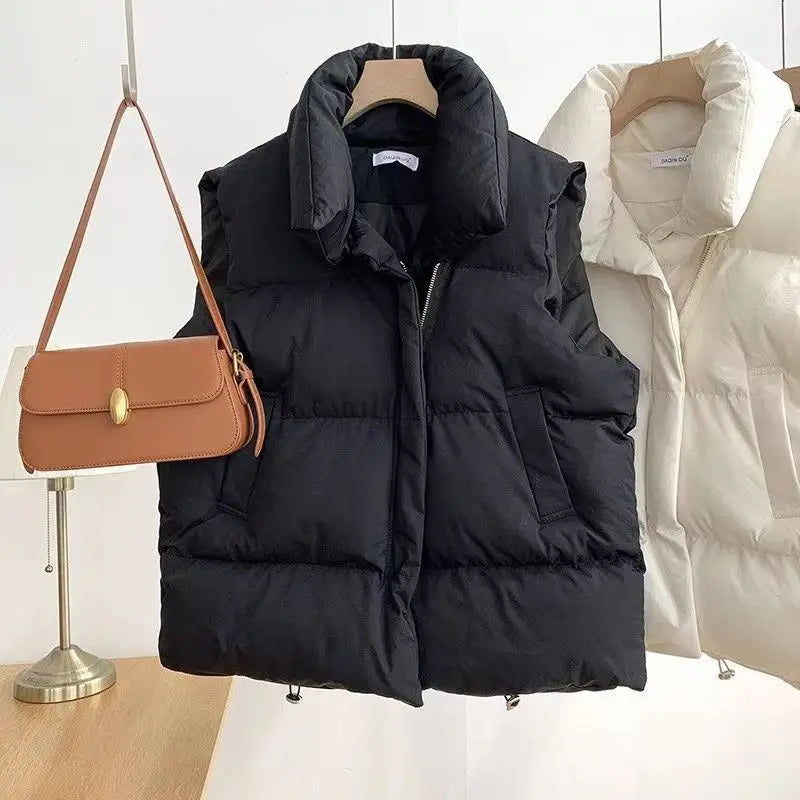 Winter Coat for Women Vests Stand Collar Sleeveless