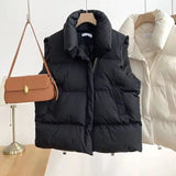Winter Coat for Women Vests Stand Collar Sleeveless