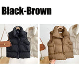 Winter Coat for Women Vests Stand Collar Sleeveless