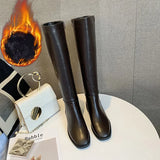 Winter Cotton Women Knee High Boots Fashion Zippers