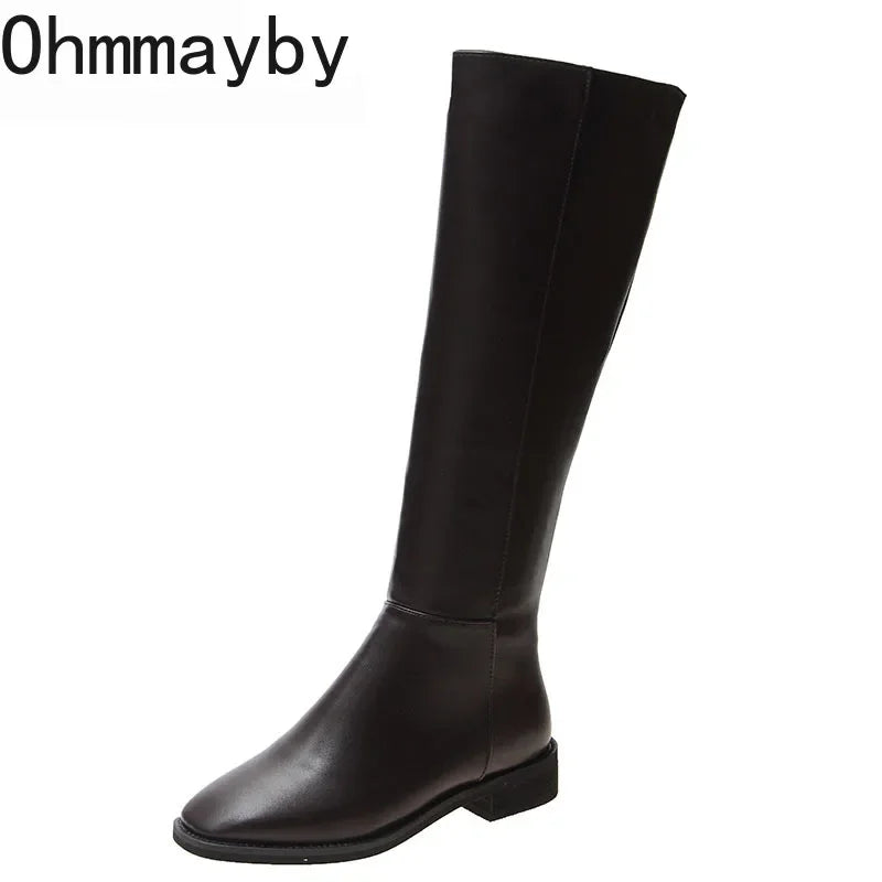 Winter Cotton Women Knee High Boots Fashion Zippers