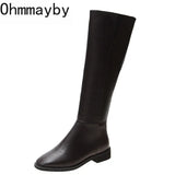 Winter Cotton Women Knee High Boots Fashion Zippers