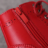 Winter Kids Boots Girl Leather Shoes Solid Fashion