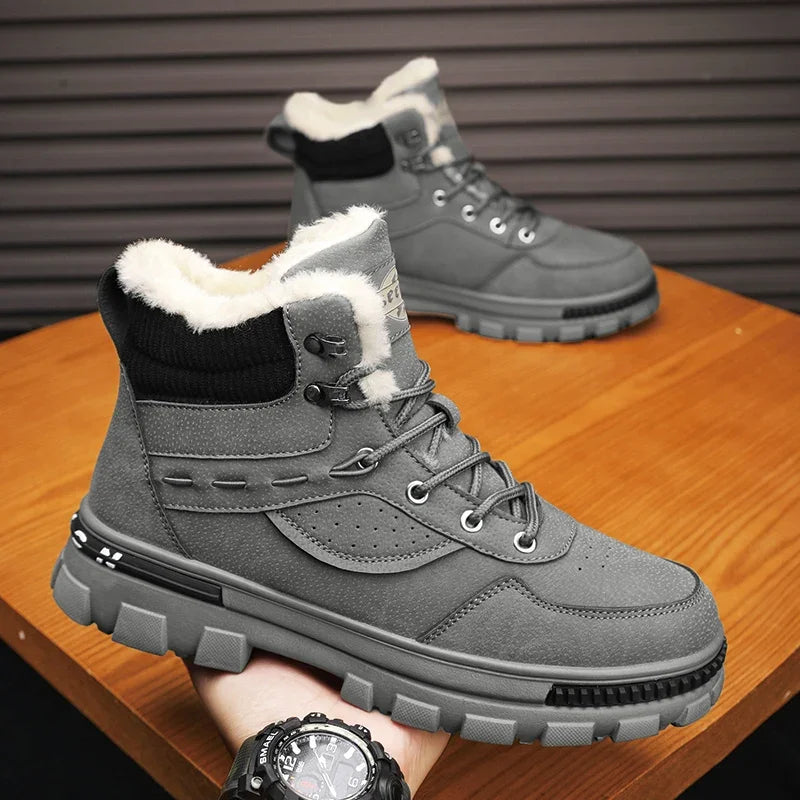 Winter Men Cotton Shoes Thick Sole Fashion Motorcycle