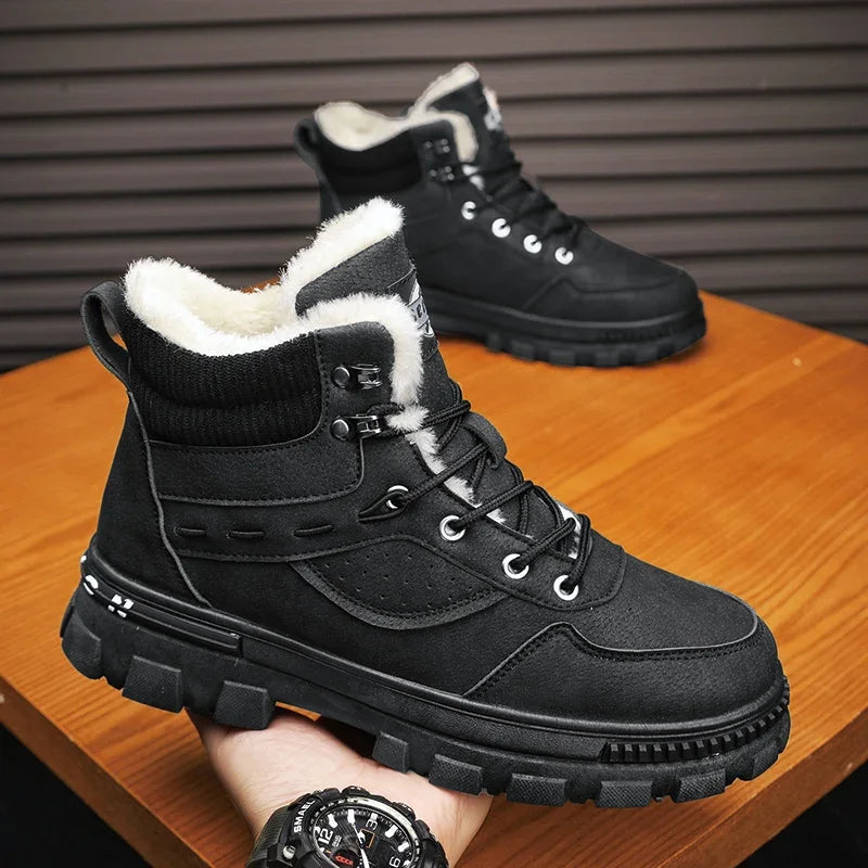 Winter Men Cotton Shoes Thick Sole Fashion Motorcycle