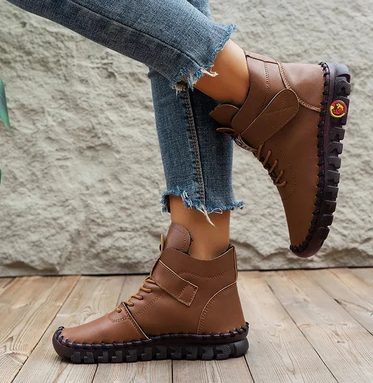 Winter Shoes Women Boots Leather Comfortable Soft Bottom