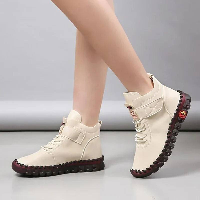 Winter Shoes Women Boots Leather Comfortable Soft Bottom
