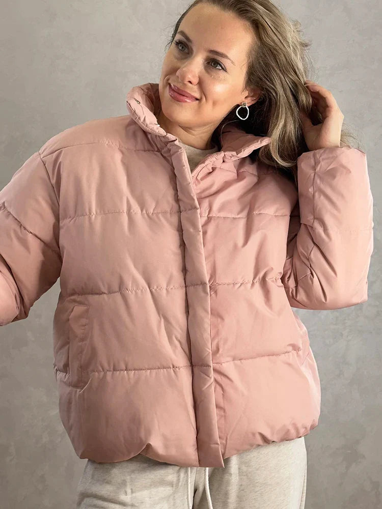 Winter Short Parka Jacket Women Thick Cotton Padded