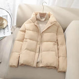 Winter Short Parka Jacket Women Thick Cotton Padded