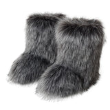 Winter Women Fluffy Faux Fox Fur Boots Woman