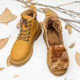 Winter plush and thick yellow boots for warm