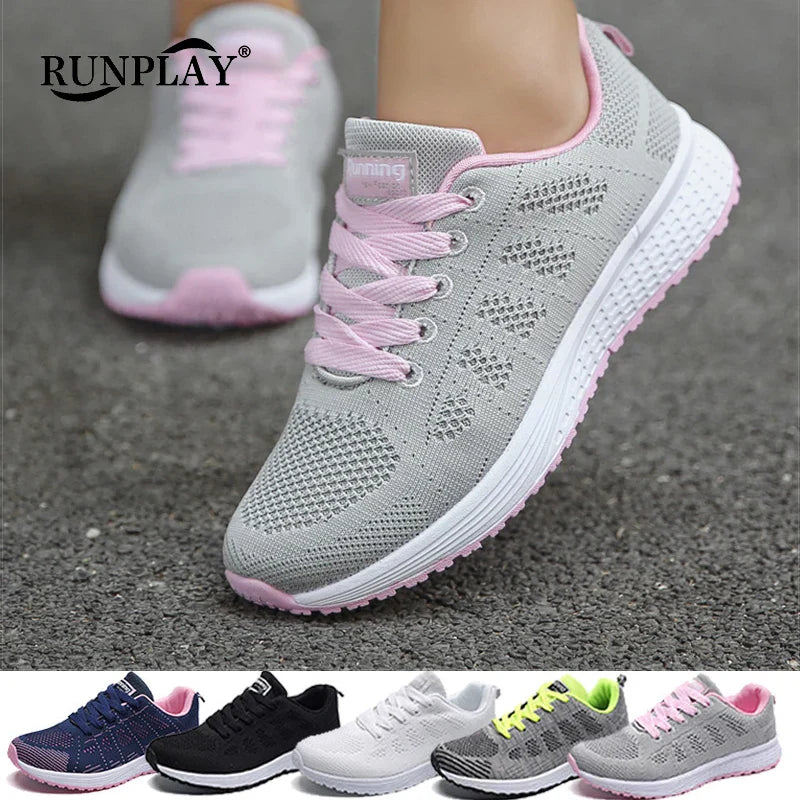 Woman Tennis Shoes Fashion Tenis Feminino Lace-Up White