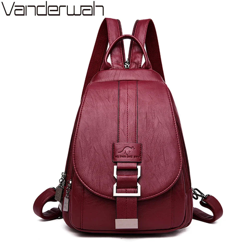 Women Anti theft Backpack High Quality Leather School