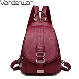 Women Anti theft Backpack High Quality Leather School